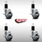 Service Caster 3.5'' SS Thermoplastic Rubber Swivel 1-3/4'' Expanding Stem Caster Set with Brake, 4PK SCC-SSEX20S3514-TPRB-TLB-134-4 - alternate 3
